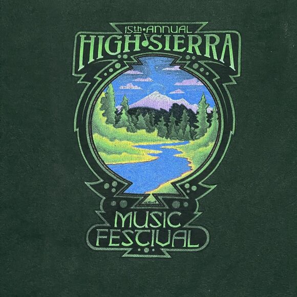 VTG High Sierra Shirt XL Green 15th Annual Music Festival 2005 Y2K Gildan - Picture 2 of 8